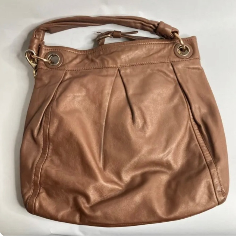 COACH Parker Large Brown Bronze Leather CrossBody Shoulder Hobo HandBag